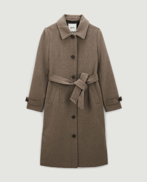 Manteau long col classique taupe - Pimkie