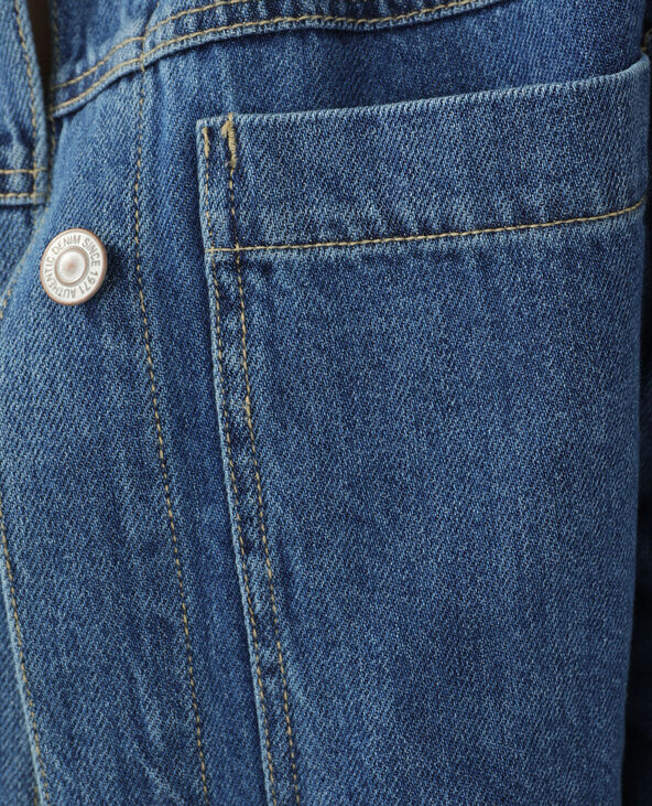 Surchemise longue en jean ceinturée bleu - Pimkie