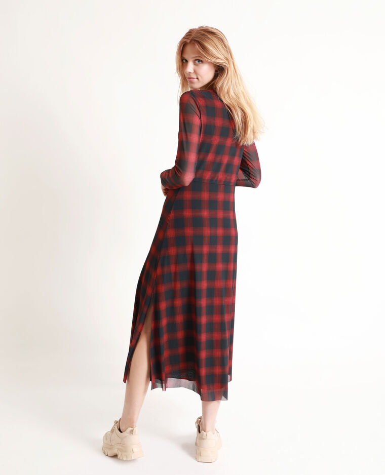 Lange Jurk Met Ruitjes Rood 781329338b03 Pimkie