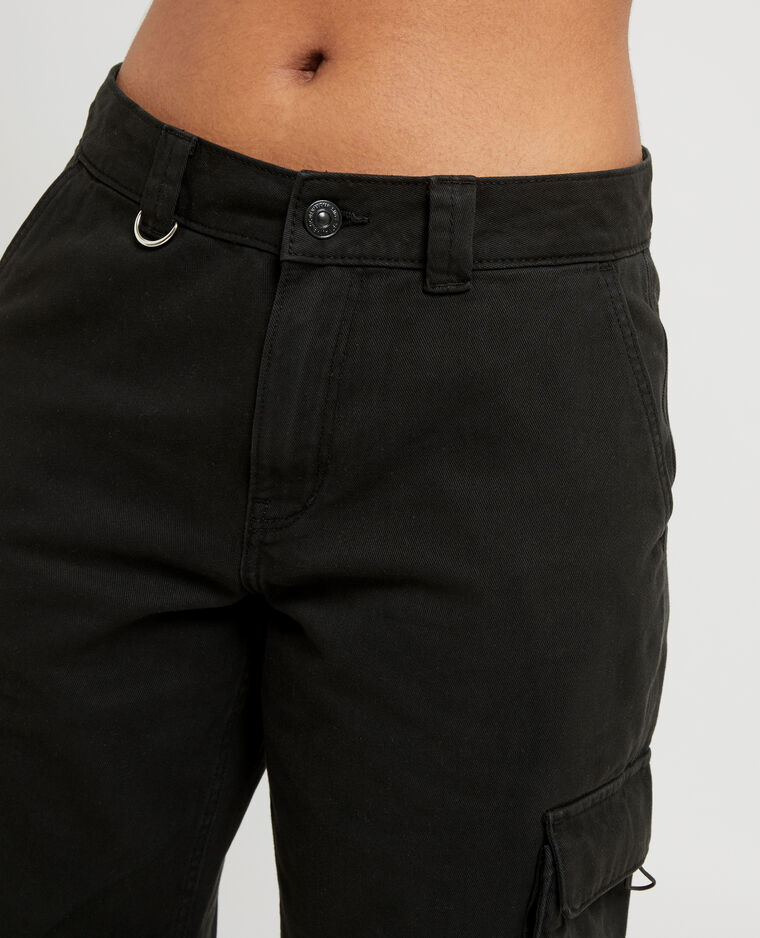 Pantalon droit cargo taille basse noir - Pimkie