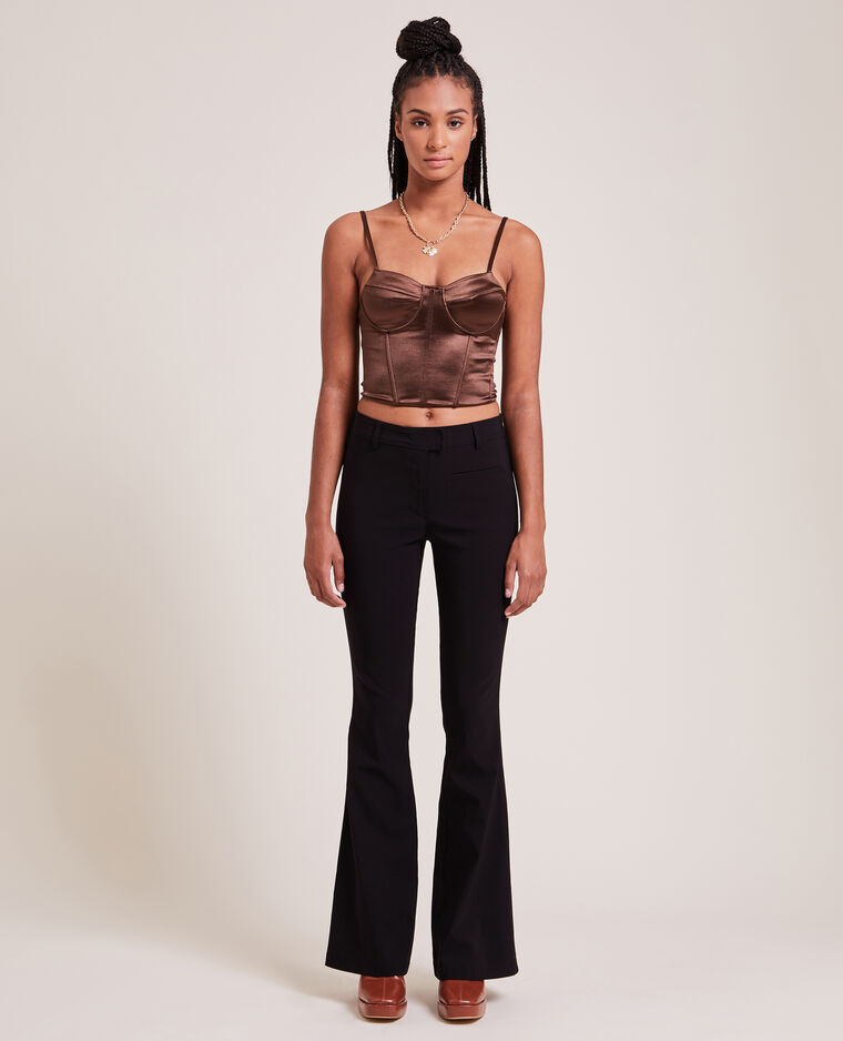 Pantalon flare taille haute noir - Pimkie