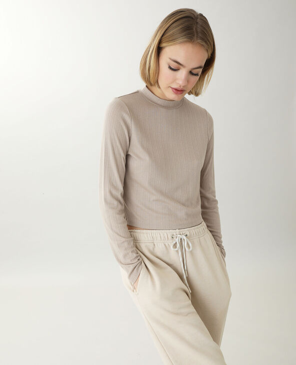 Top col montant taupe - Pimkie