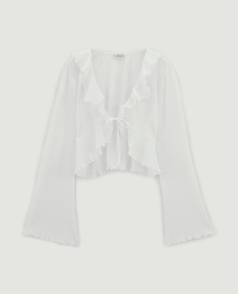 Top à nouer avec volants blanc - Pimkie