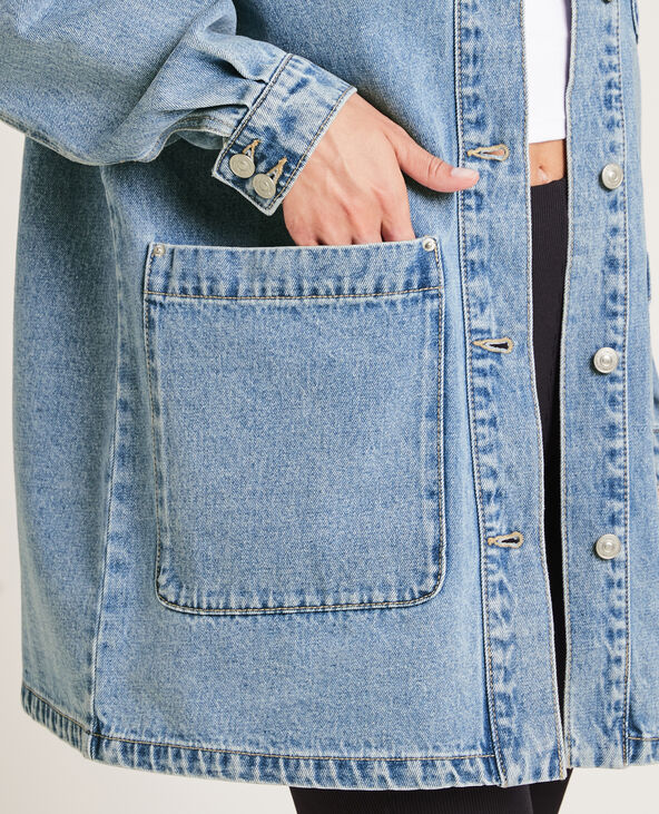 Veste longue en jean bleu clair - Pimkie