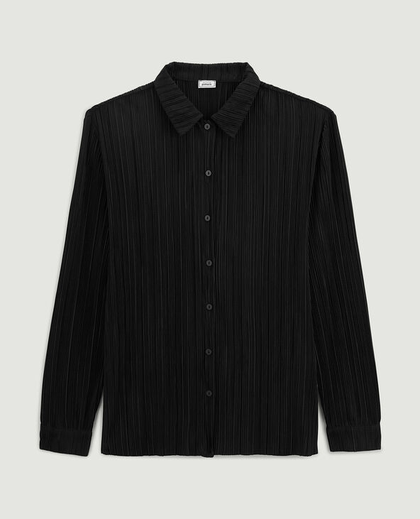 Chemise maille plissée noir - Pimkie