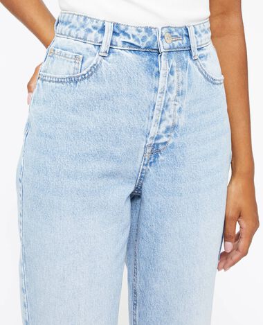 Jean mom taille haute trashé bleu - Pimkie