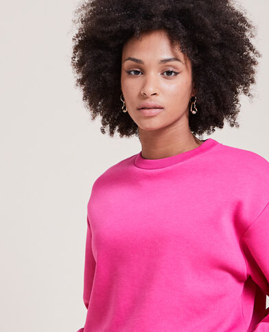 Sweat court col rond rose fuchsia - Pimkie