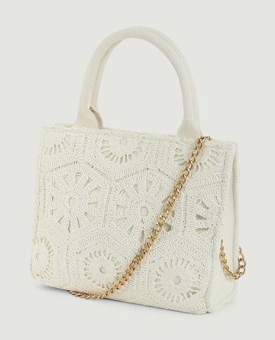 Sac carré en crochet blanc - Pimkie