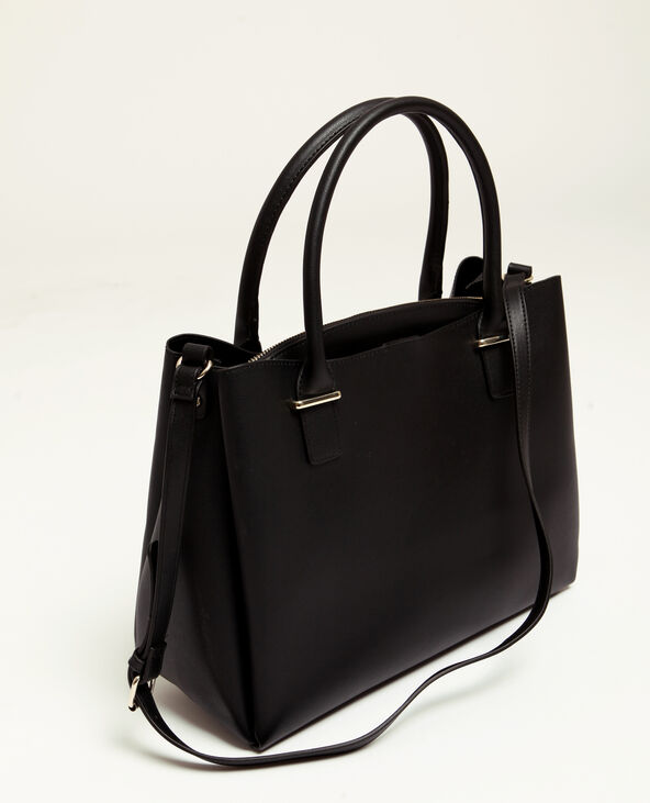 Sac a main deals simili cuir noir