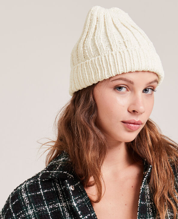 Bonnet en maille chenille écru - Pimkie