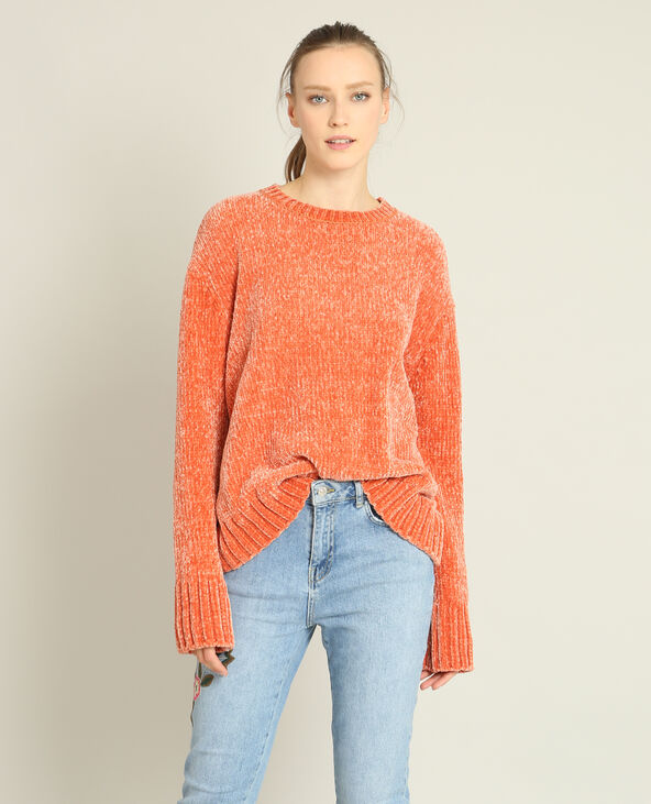 Pull ample maille chenille rose - Pimkie