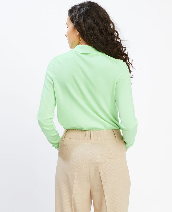 Pull col polo vert anis - Pimkie