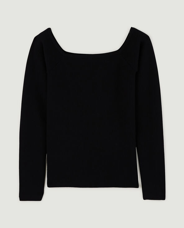 Pull encolure Bardot noir - Pimkie