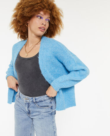 Gilet en maille sans boutons bleu clair - Pimkie