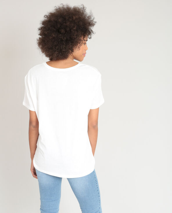 T-shirt à bijoux blanc - Pimkie