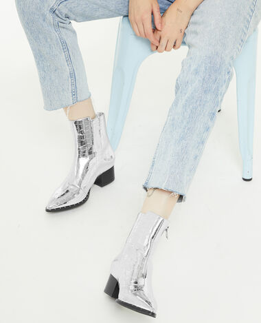 Boots santiags effet croco avec clous argenté - Pimkie