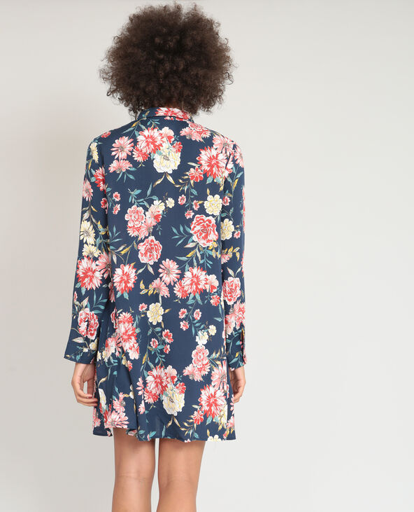 Robe chemise fleurie bleu - Pimkie