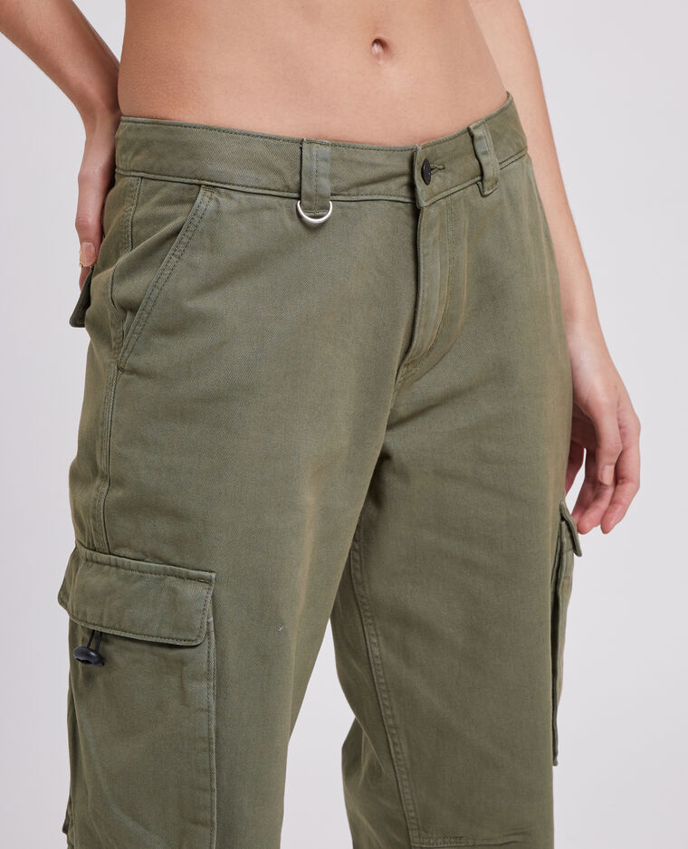 Pantalon droit cargo taille basse kaki - Pimkie