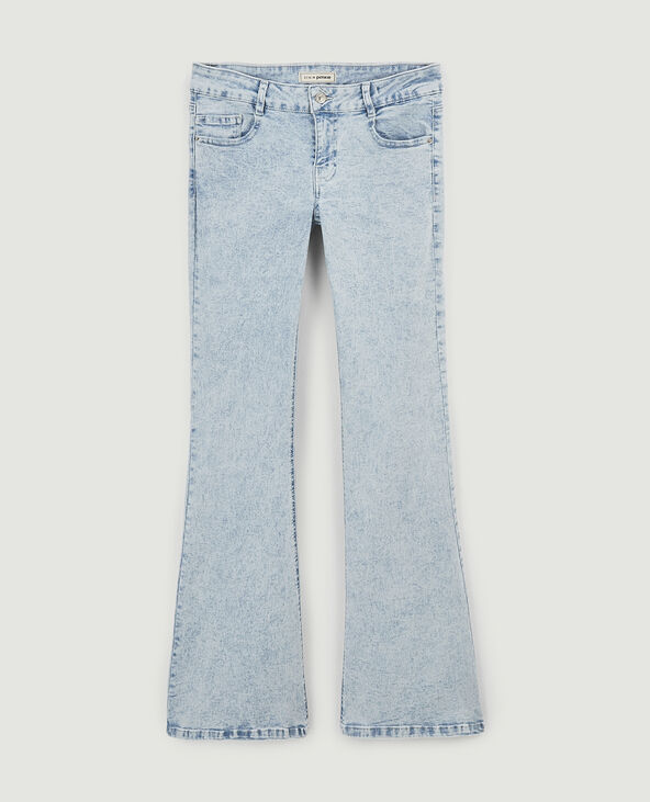 Jean flare avec papillons en strass bleu clair - Pimkie