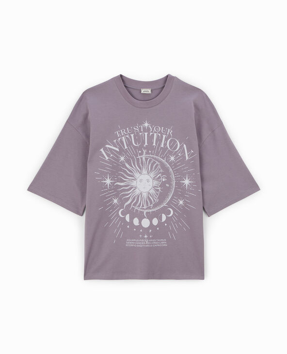 T-shirt oversize avec grand print devant lilas - Pimkie