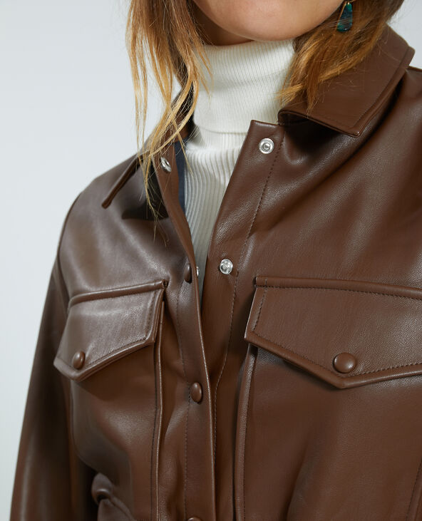 Veste simili marron deals