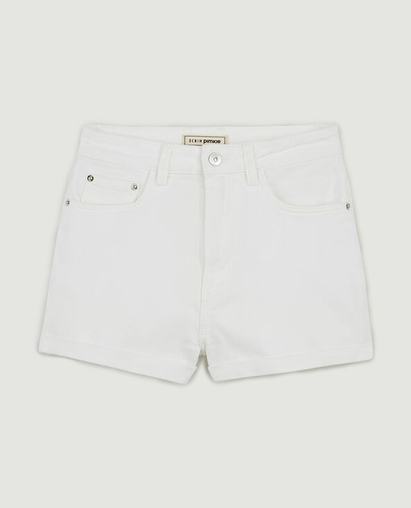 Short en jean bords roulottés blanc - Pimkie