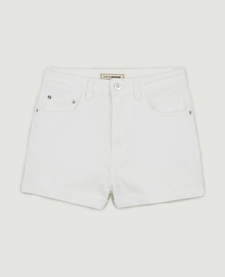 Short en jean bords roulottés écru - Pimkie