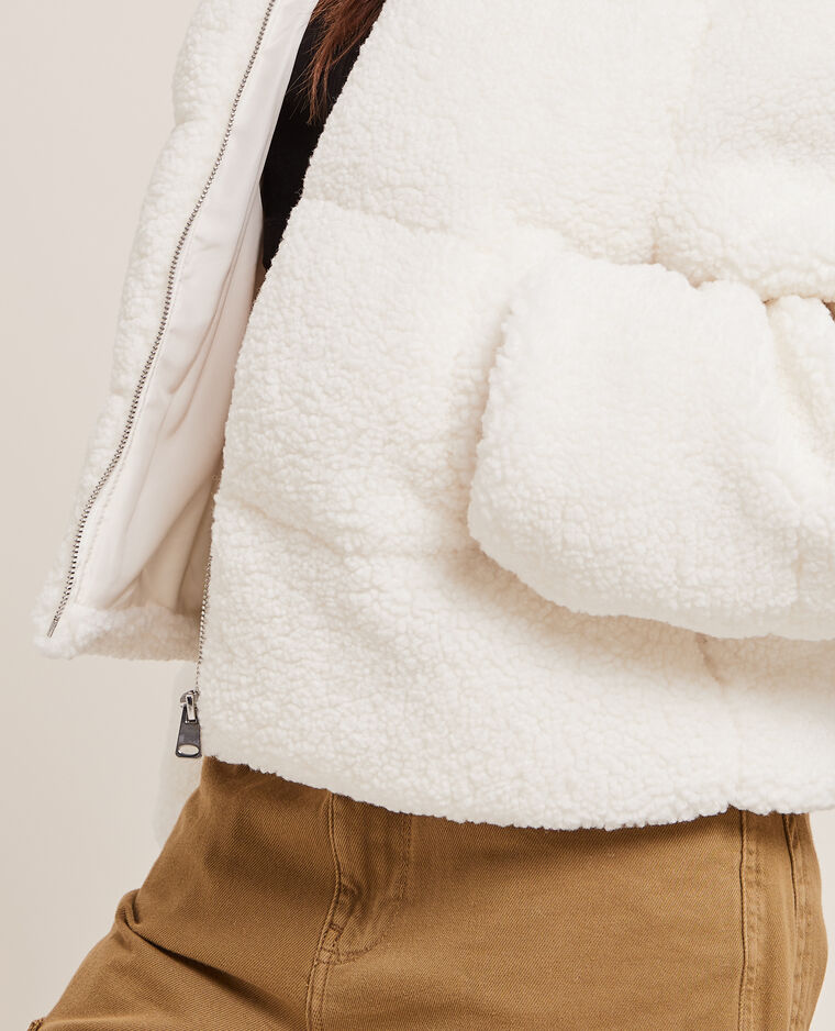 Blouson doudoune en sherpa blanc - Pimkie