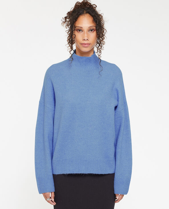 Pull oversize col montant bleu - Pimkie