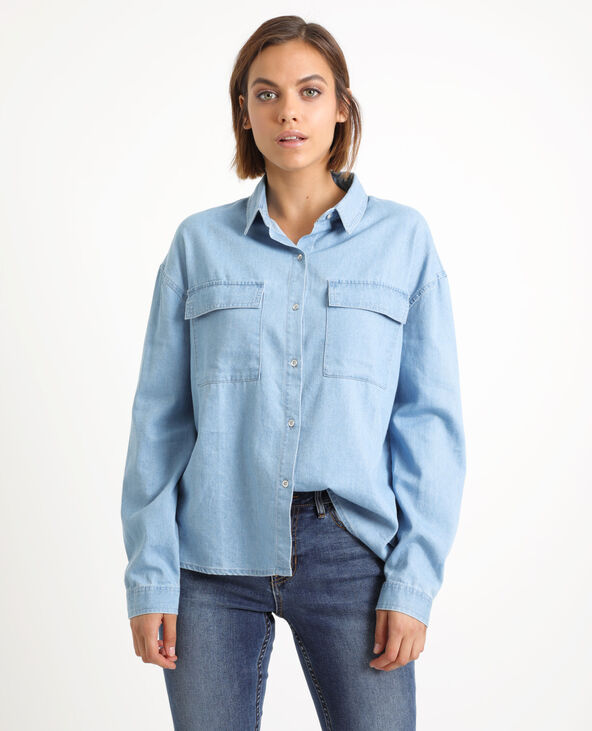 Chemise à poches bleu - Pimkie