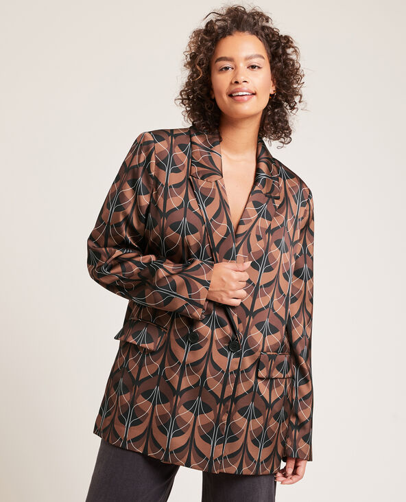 Veste blazer oversize satinée noir - Pimkie