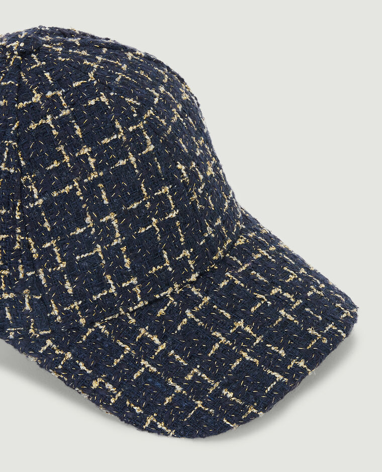Casquette tweed et lurex bleu marine - Pimkie