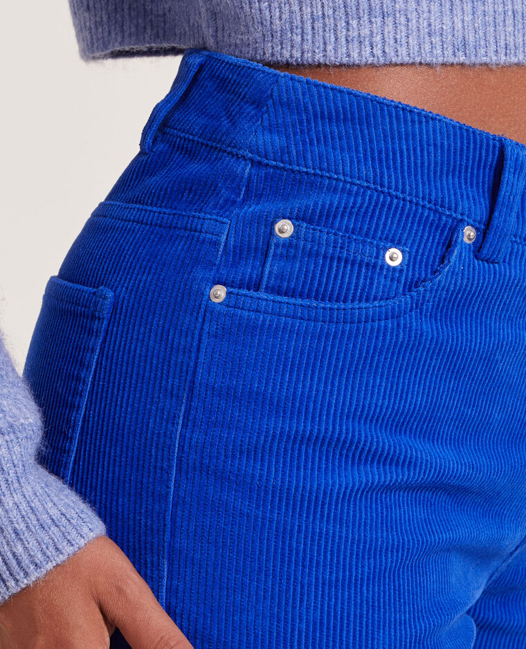 Pantalon droit en velours côtelé bleu - Pimkie
