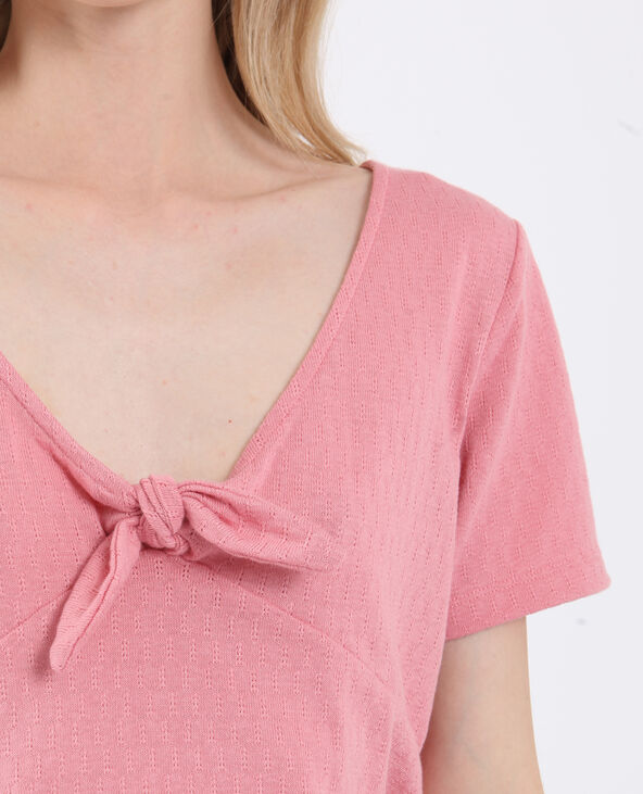 T-shirt à nœud rose - Pimkie