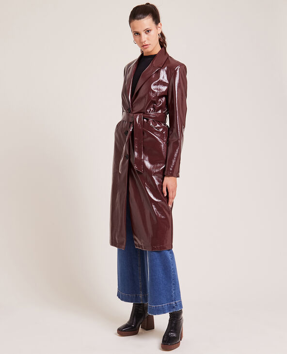Manteau long vinyl bordeaux - Pimkie