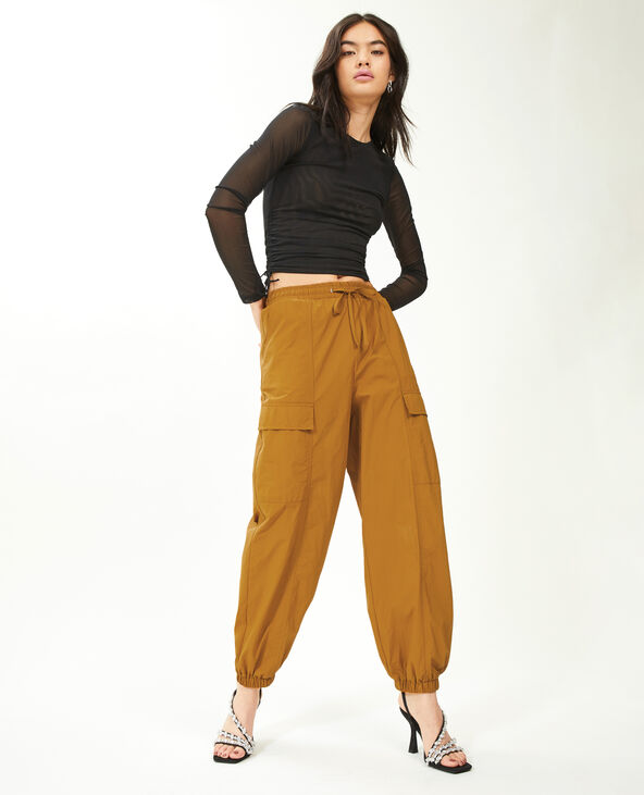 Pantalon parachute bas resserrés camel - Pimkie