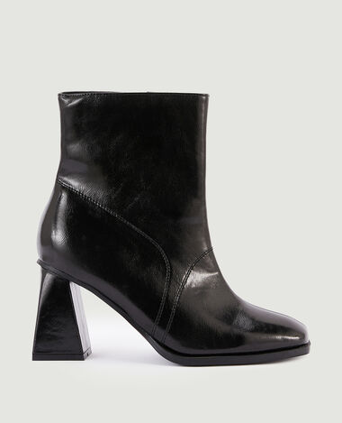 Boots bout carré avec talon trapèze noir - Pimkie