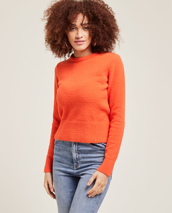 Pull col rond maille mousseuse
