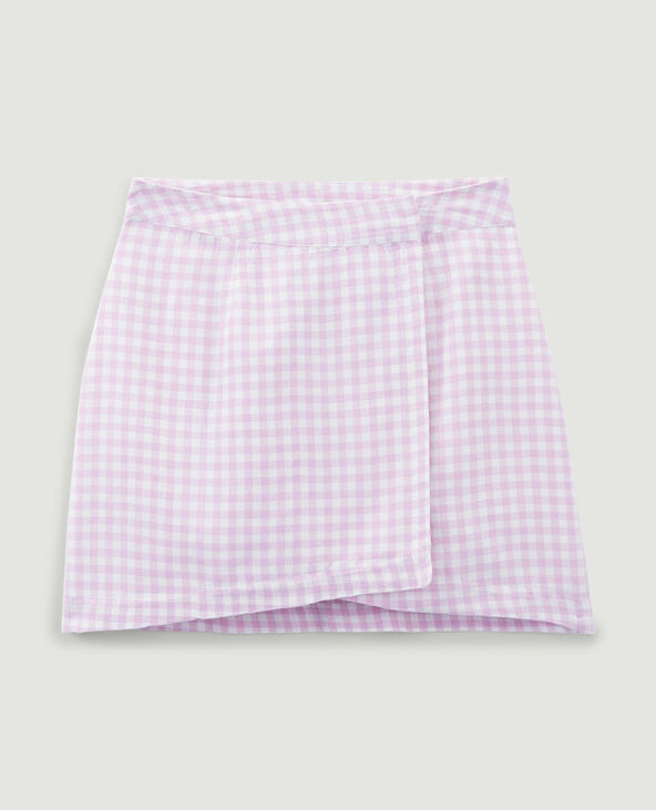 Jupe motif vichy violet - Pimkie