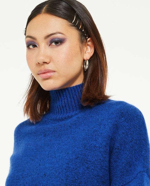 Pull maille best sale bleu electrique
