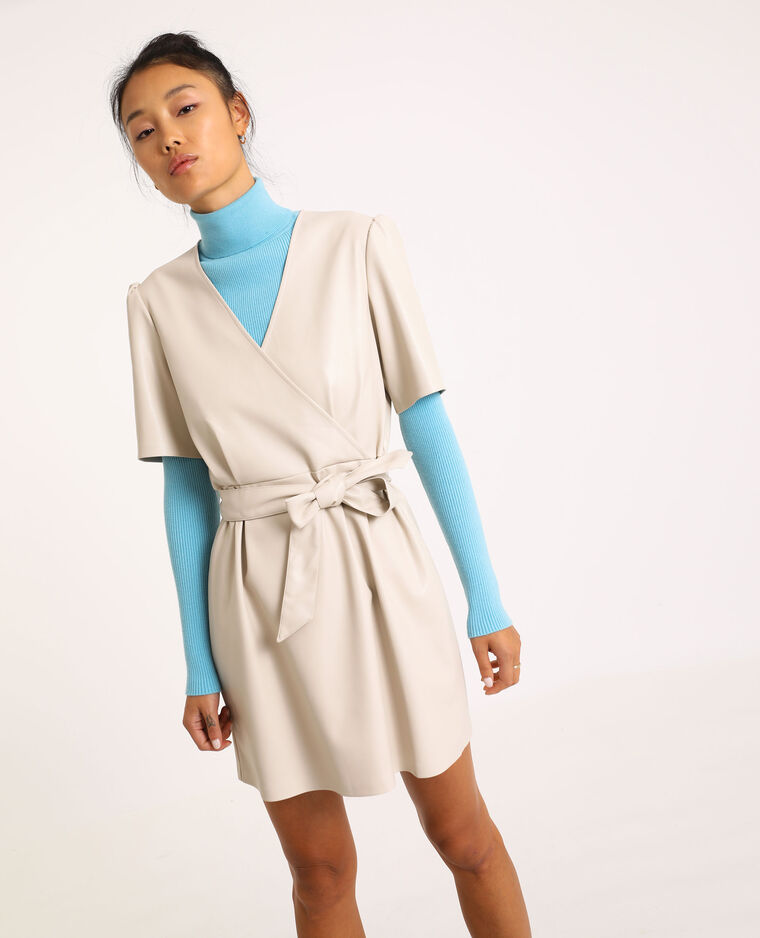 Robe Courte En Simili Cuir Beige 781492e23a0e Pimkie