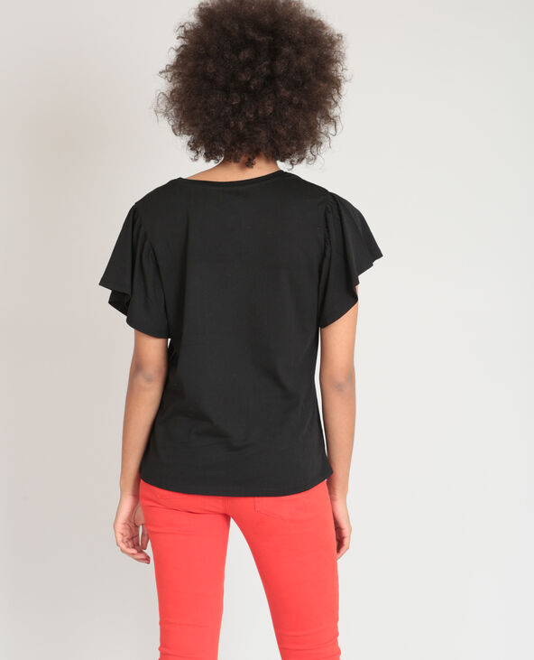 T-shirt brodé noir - Pimkie