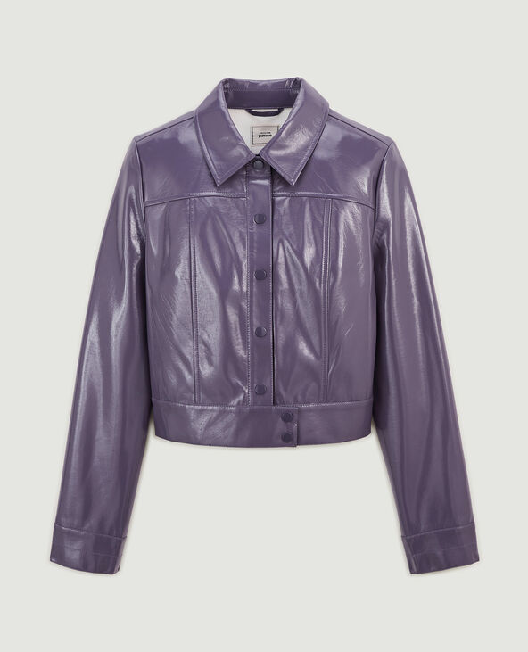 Veste courte et droite en vinyle lilas - Pimkie