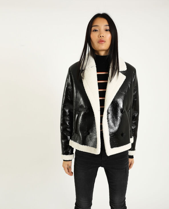 Veste deals vinyle noir