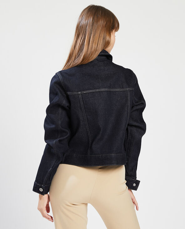 Veste en jean courte bleu foncé - Pimkie