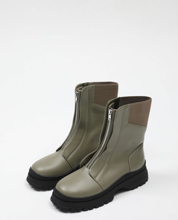 Boots zippées vert de gris - Pimkie