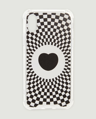 Coque de téléphone motif cœur psychédélique noir - Pimkie