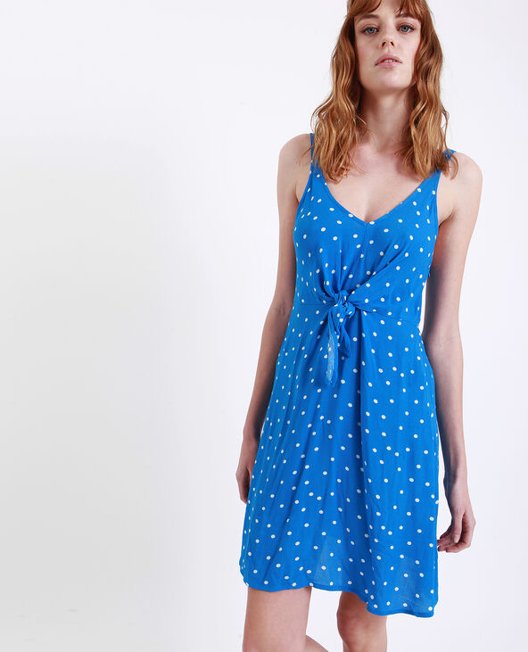 Robe à pois bleu foncé - Pimkie