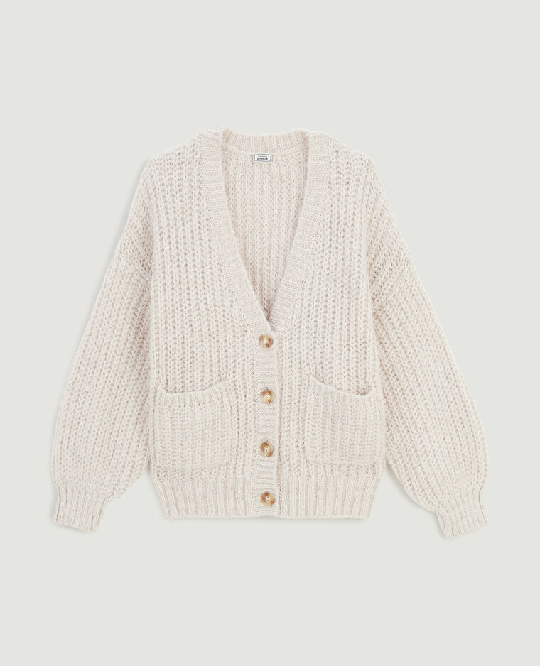 Gilet en grosse maille écru - Pimkie