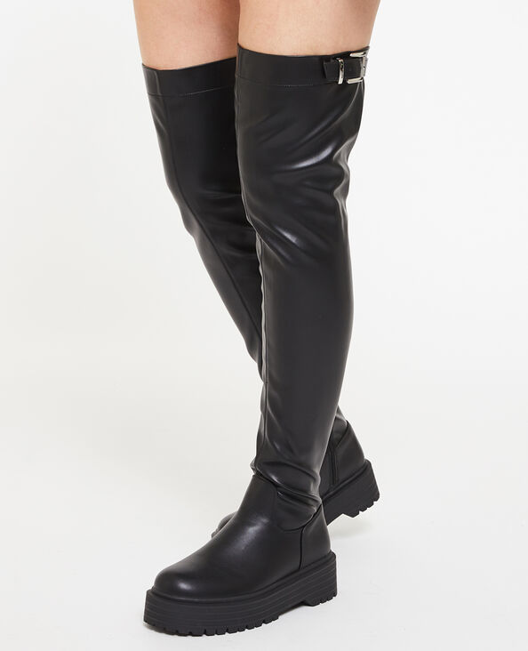 Bottes cuissardes semelles compensées noir - Pimkie